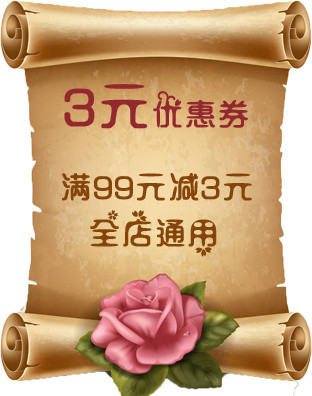 复古卷纸花朵优惠券