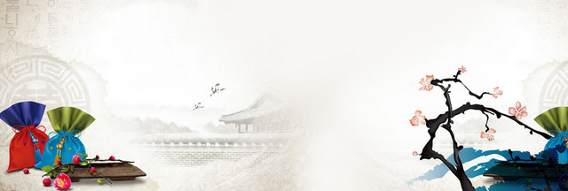 淘宝茶叶茶文化中国风水墨画背景BANNER