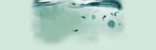 茶叶山水画水墨背景BANNER