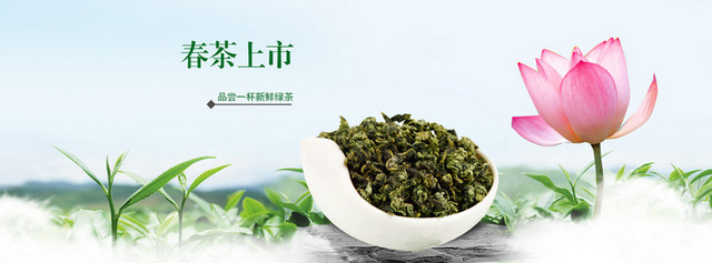 春茶上市中国风荷花BANNER