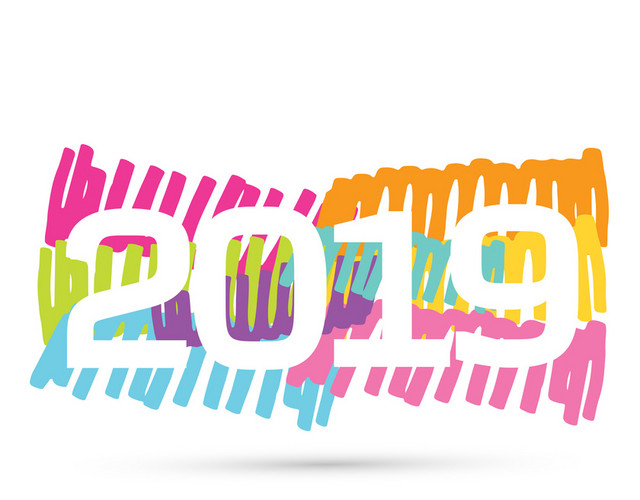2019新年快乐设计矢量元素