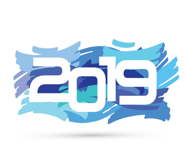 新年快乐2019矢量元素