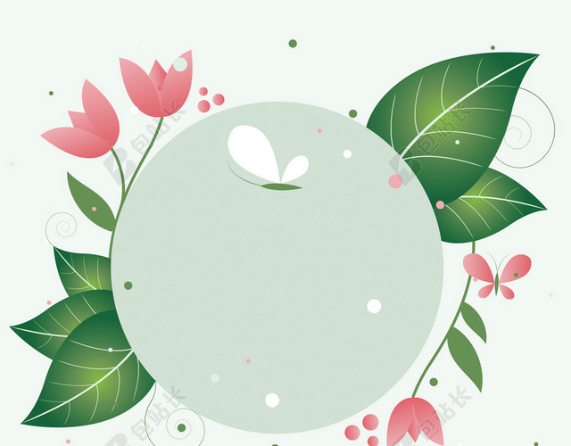 绿色简约矢量插画荷花立夏背景素材