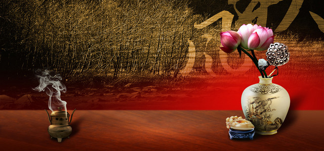 中国风陶瓷背景BANNER