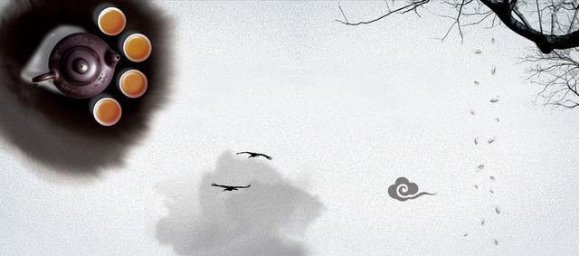 养生中国风简洁BANNER海报背景