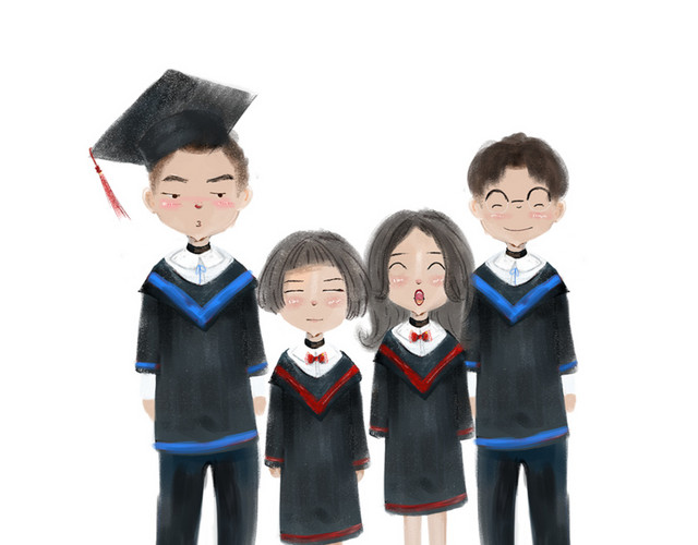 毕业季大学毕业主题手绘插画