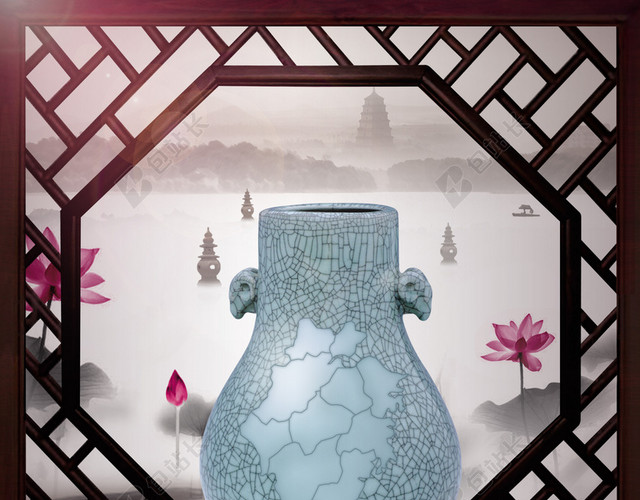 中国风古典窗子背景素材