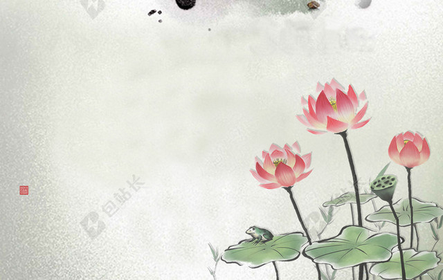 水墨画禅文化印刷背景