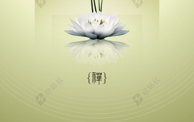 禅荷花印刷背景