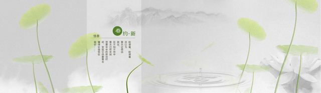 雨后荷花小清新淘宝背景