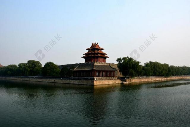 蓝色旅游写实故宫背景图片