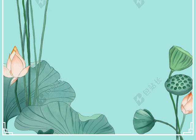 夏日清凉荷花背景图片