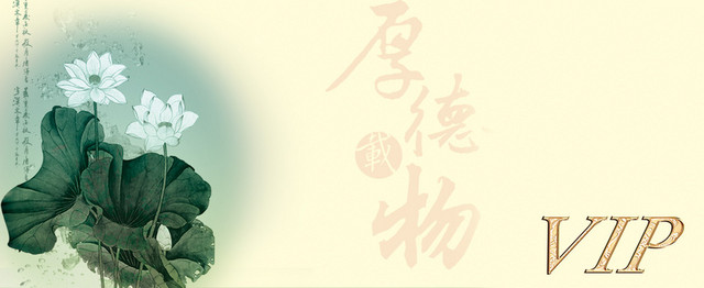 中国风荷花名片设计VIP背景BANNER