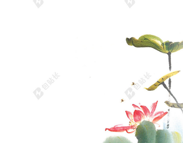 中国风水墨壁画展架背景素材