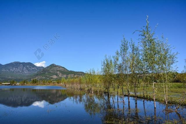 蓝天 白云 山 风景 云南 水 树