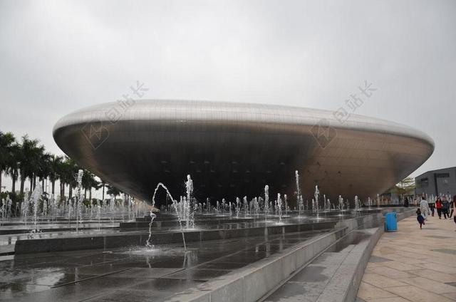 建筑时尚深圳欢乐海岸音乐喷泉宣传背景图片
