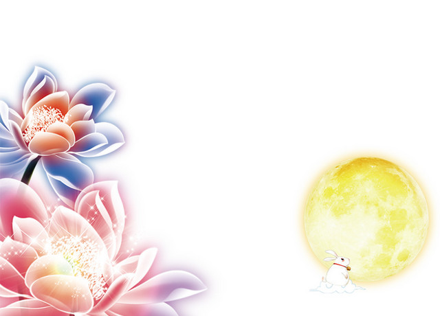 中秋节玉兔天灯梦幻边框