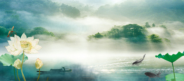 中国风荷花背景