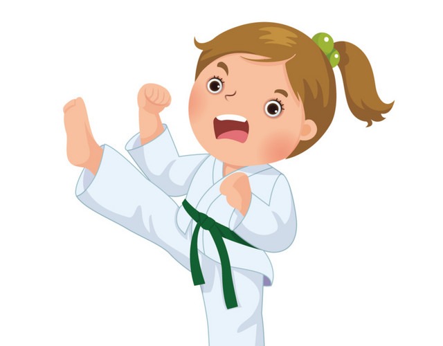 跆拳道女孩矢量