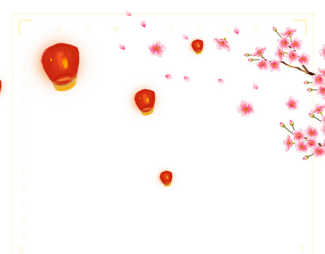 新年边框背景PSD分层图