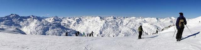 全景图 全景 阿尔卑斯山 山 滑雪 冬天