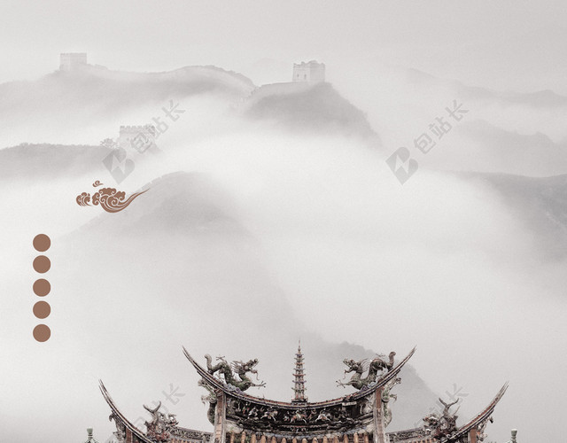 中国风古韵古建筑背景素材