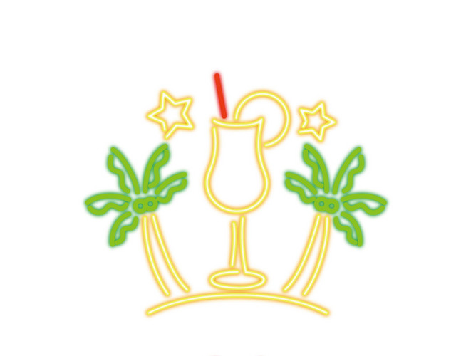 矢量酒吧霓虹牌