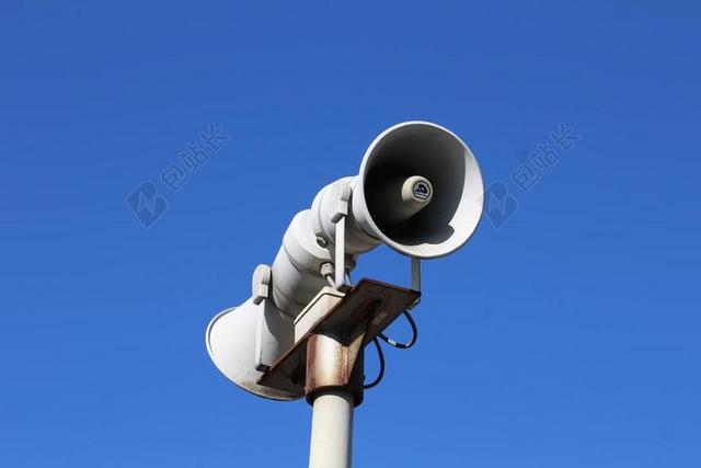 播音自然扩音器城市背景图片