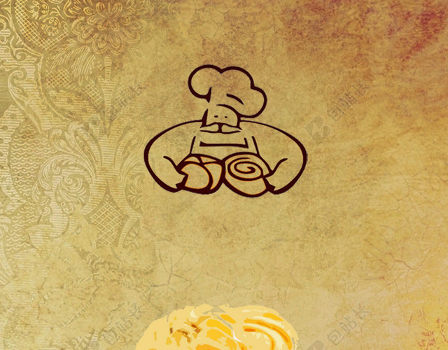复古美食烘焙广告背景素材