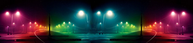 城市夜景路灯街景BANNER