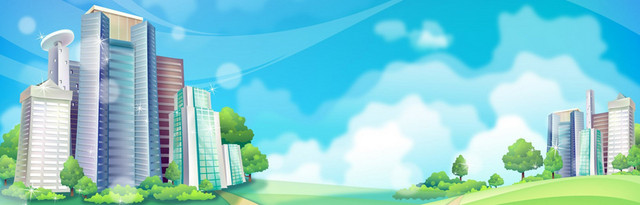 卡通版建筑BANNER创意设计