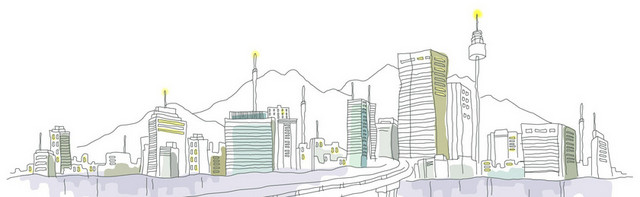 手绘大都市BANNER创意设计