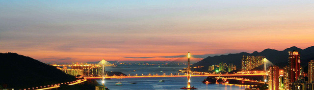 大桥夜景BANNER创意设计