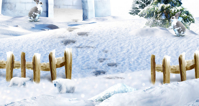 雪房子图案