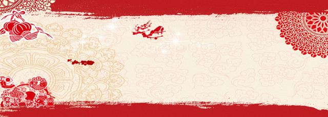 中国风祥云底纹中国年背景BANNER