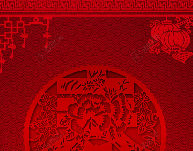 红色祥云春节H5背景