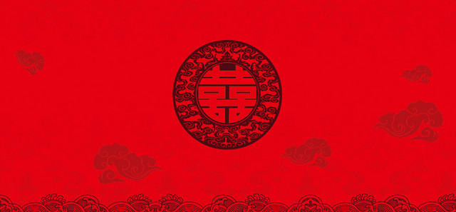红色中国风印花背景