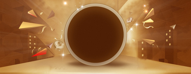 家装节炫彩购物促销金色BANNER