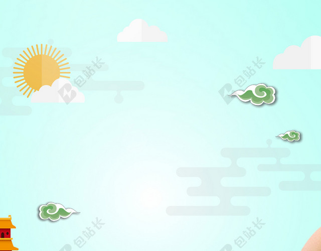 手绘彩绘划龙舟端午节海报背景素材