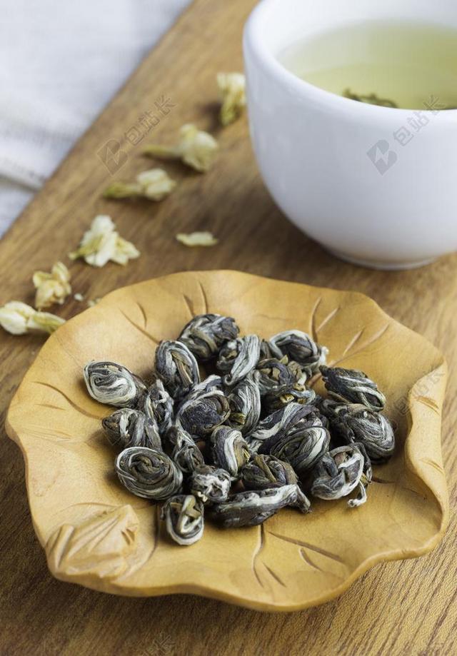 茶艺清新茶具小吃宣传背景图片