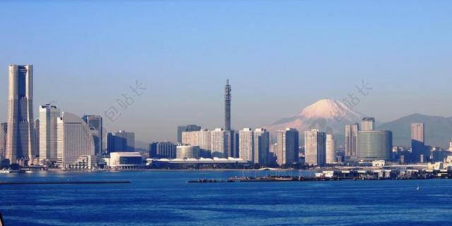 富士山 横滨 海湾大桥 冬季 地标塔 高速路 日本神奈川县