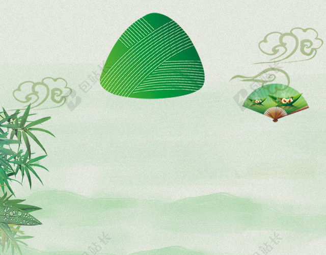 绿色简约端午节PSD分层主图背景素材