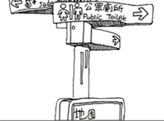 手绘香港方向路牌
