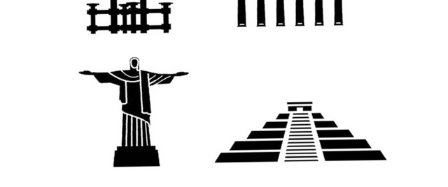 旅游景点世界图标素材