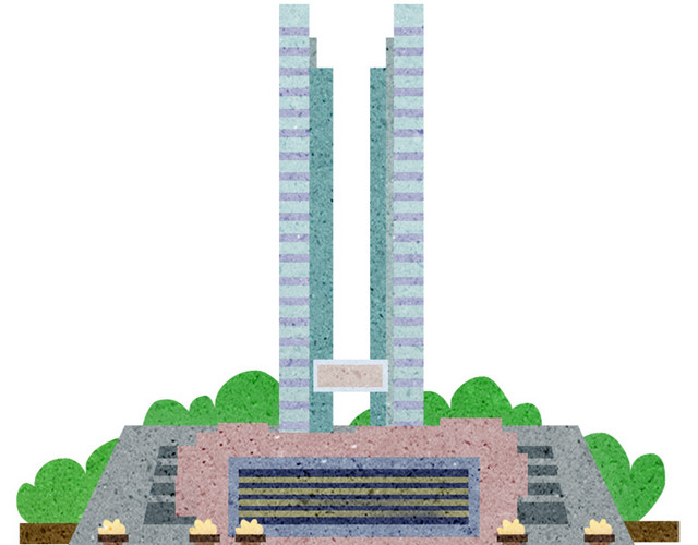 城市建筑昆明唐山地标建筑插画