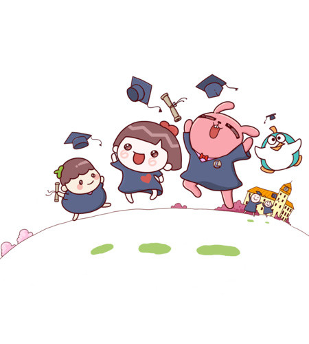卡通可爱毕业小朋友