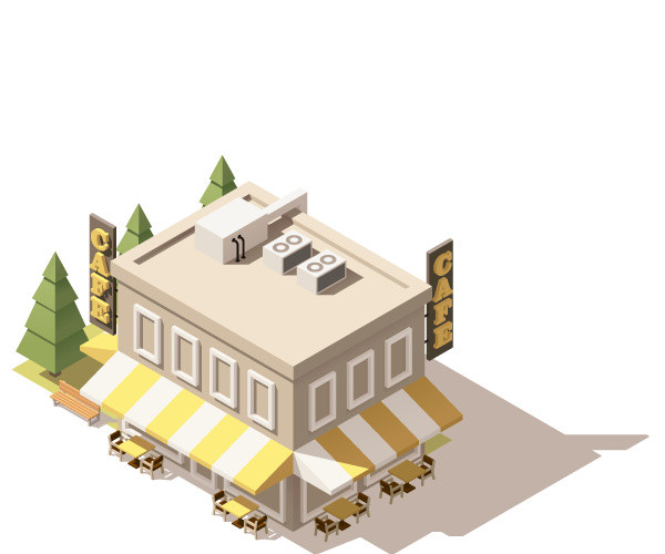 卡通咖啡店建筑图