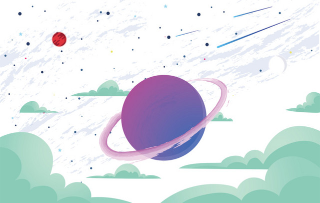 梦幻自然星空矢量素材