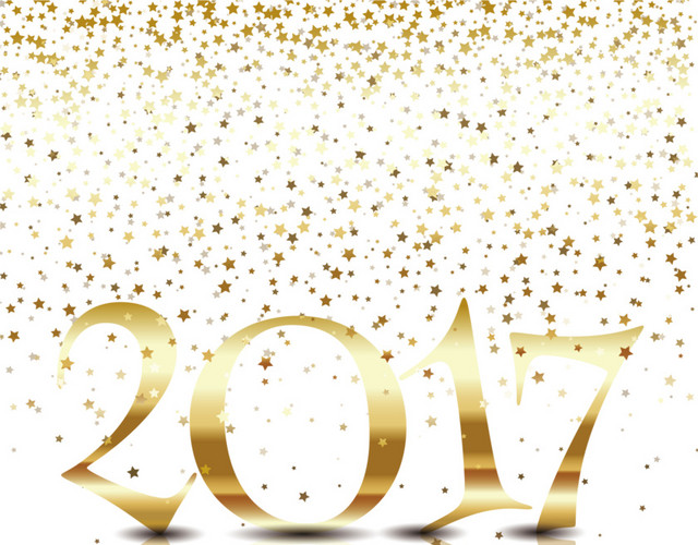 金色立体2017元旦素材