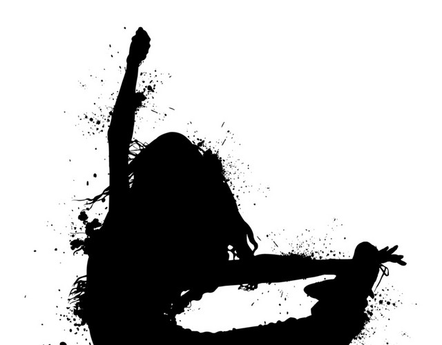 创意泼墨女性舞者矢量